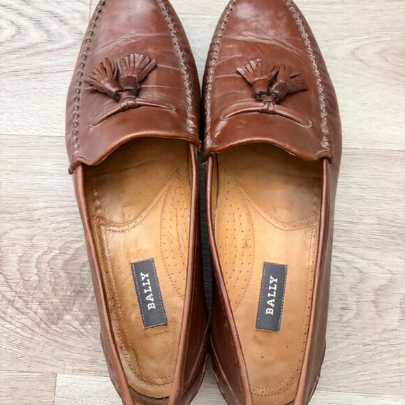 Vintage Bally Men\'s Brown Tassel Loafers Size 12 main image 4
